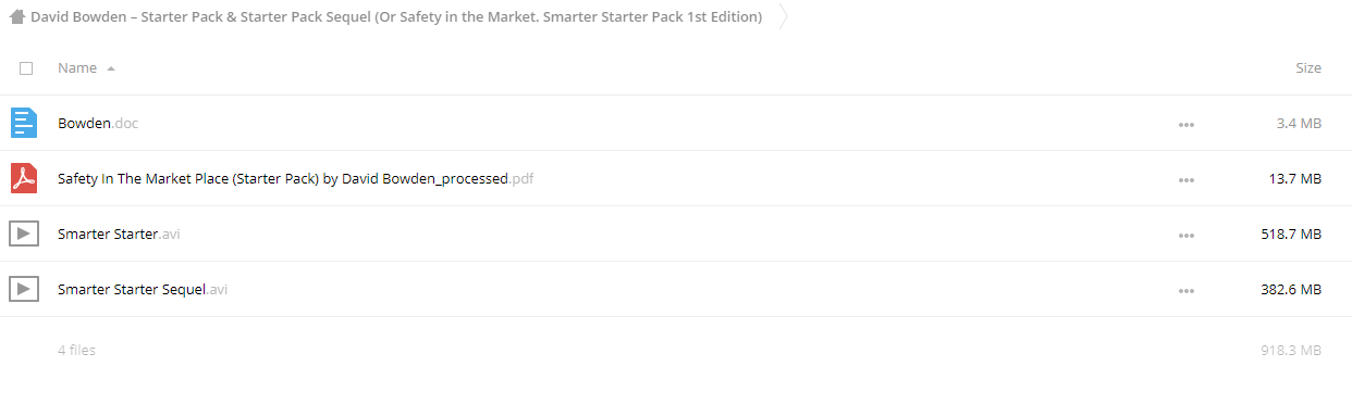 Safety in the Market. Smarter Starter Pack 1st Edition by David Bowden