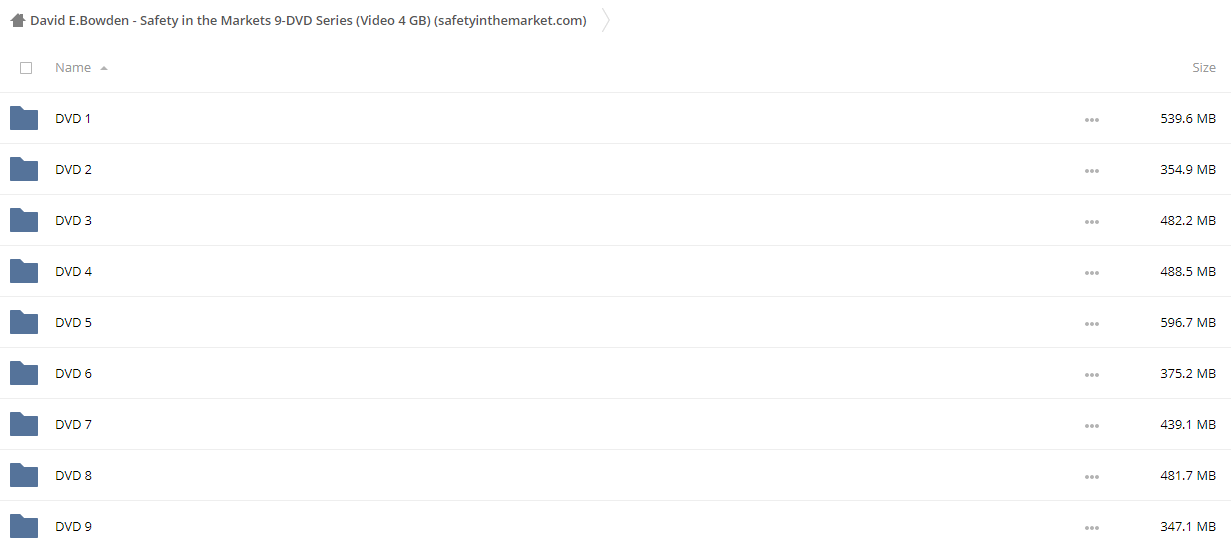 Safety in the Markets Video Series by David Bowden