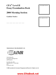 Examination Book Afternoon Section (1999) by CFA Level 2