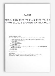 Packt , Excel Pro Tips 75 Plus Tips to go from Excel Beginner to Pro-XQZT, Packt - Excel Pro Tips 75 Plus Tips to go from Excel Beginner to Pro-XQZT