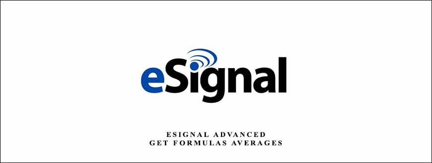 eSignal Advanced GET Formulas Averages