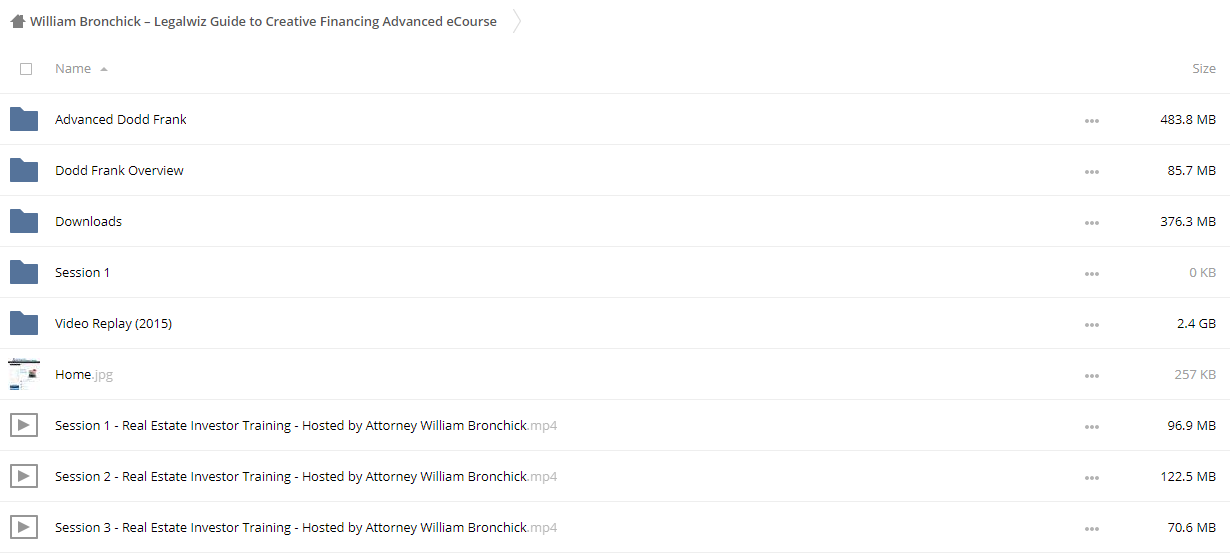 William Bronchick - Legalwiz Guide to Creative Financing Advanced eCourse