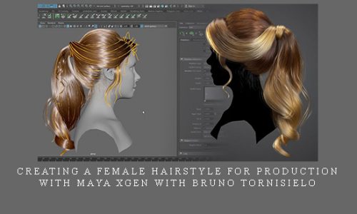 Creating a Female Hairstyle for Production with Maya XGen with Bruno Tornisielo |