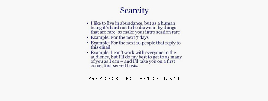 Free Sessions That Sell V10